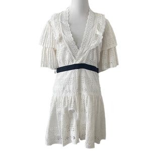 NWOT Self Portrait Lacey Ruffle Mini Dress boho